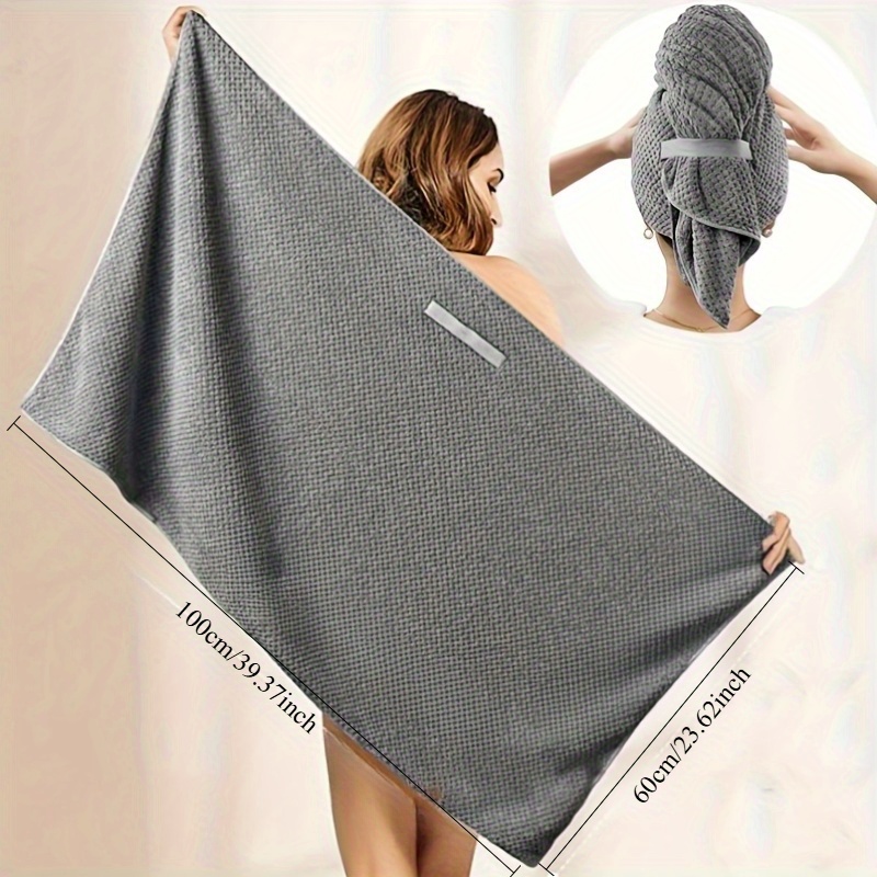 Hair Turban Towel - 마이크로파이버 헤어 타월 특대형 랩 퀵