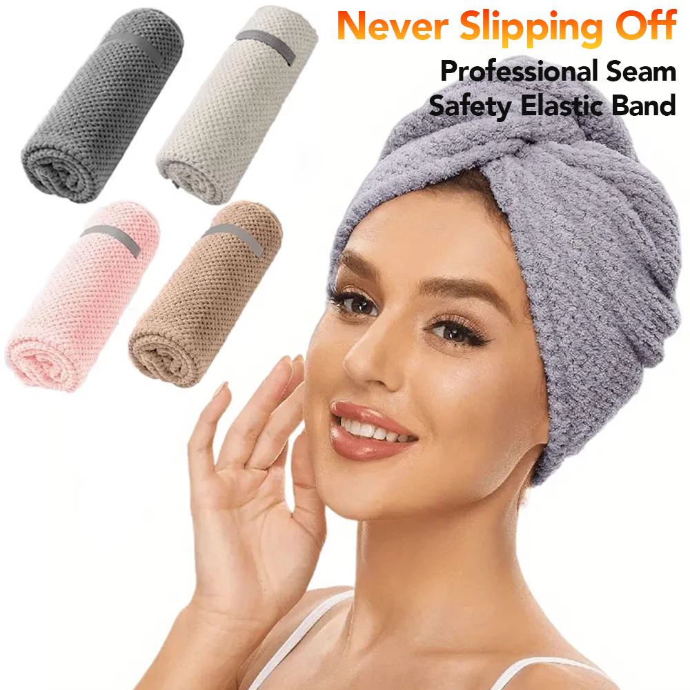 Hair Turban Towel - 마이크로파이버 헤어 타월 특대형 랩 퀵