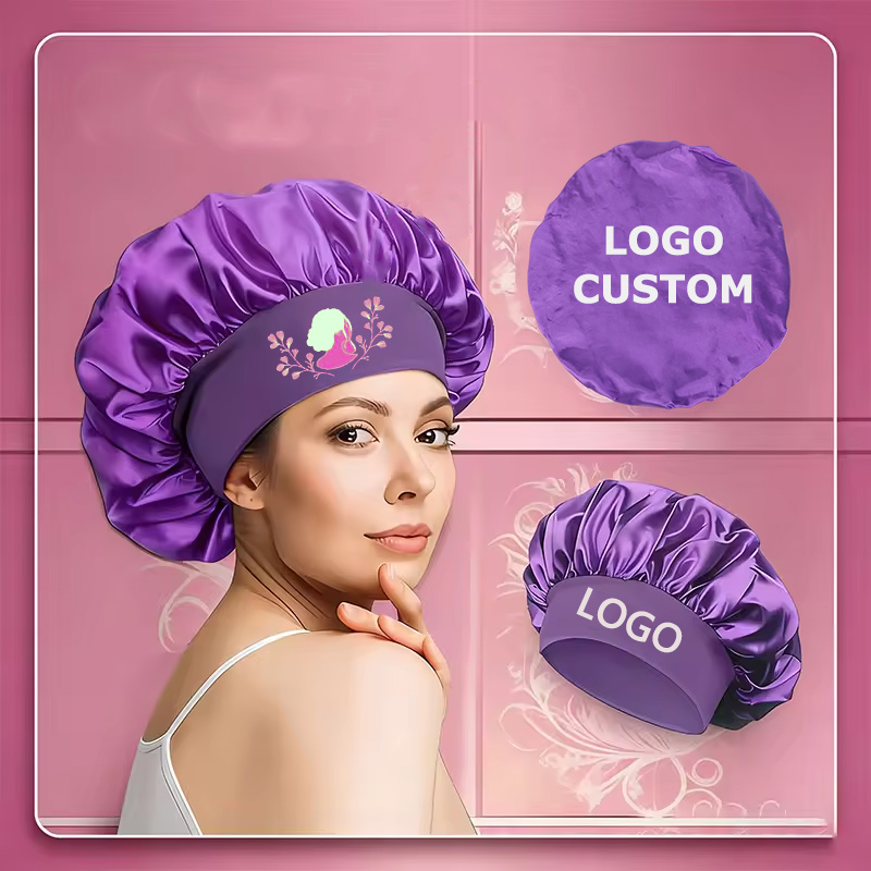 Hair Care Logo - 실크 보닛 새틴 보닛 수면 모자