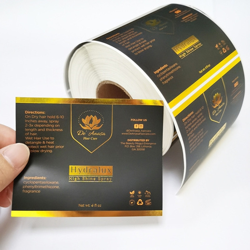 Hair Care Logo - 맞춤형 방수 블랙 및 골드 호일
