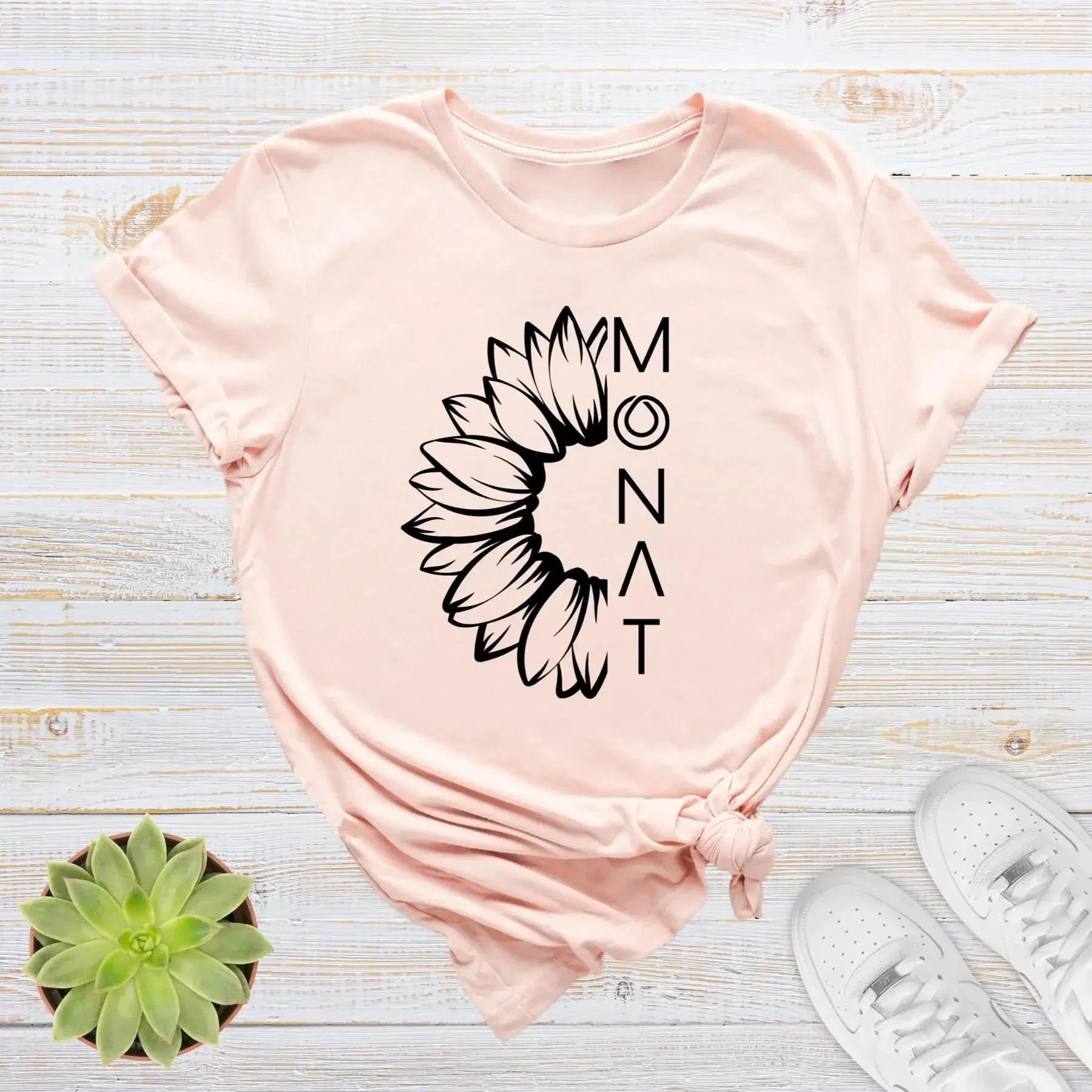 Hair Care Logo - MonaT 티셔츠 해바라기 헤어 케어 샴푸