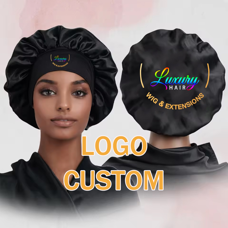 Hair Care Logo - 새틴 보닛 헤어 케어 보닛 로고