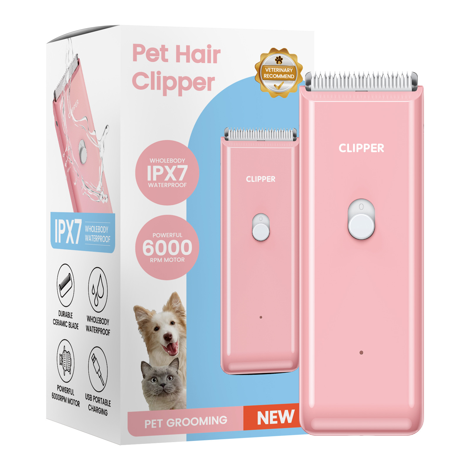 Hair Care Logo - 무두려움의 속에서의 그루밍! 방수 애완동물 이발기에는