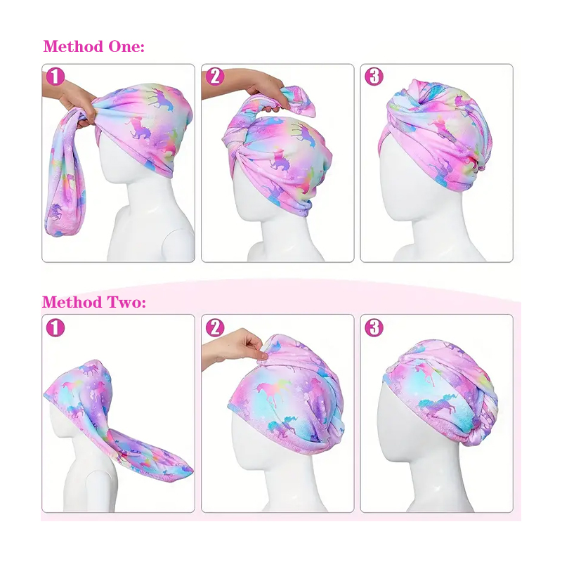 Hair Turban Towel - 1개 물 흡수 빠른 건조 헤어