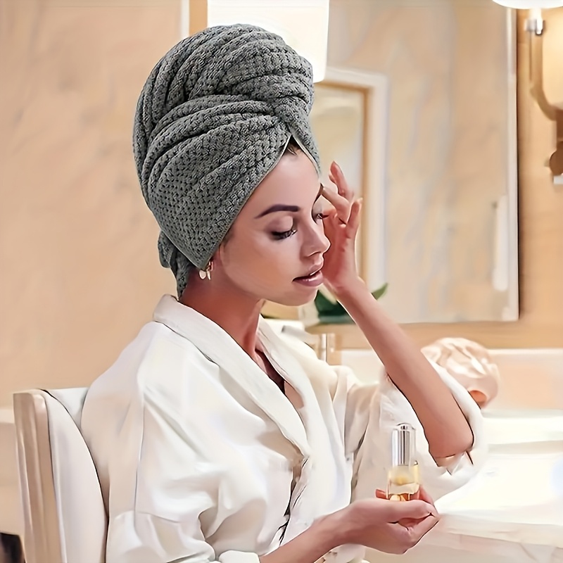 Hair Turban Towel - 여성용 퀵 드라이 헤어 타월 랩