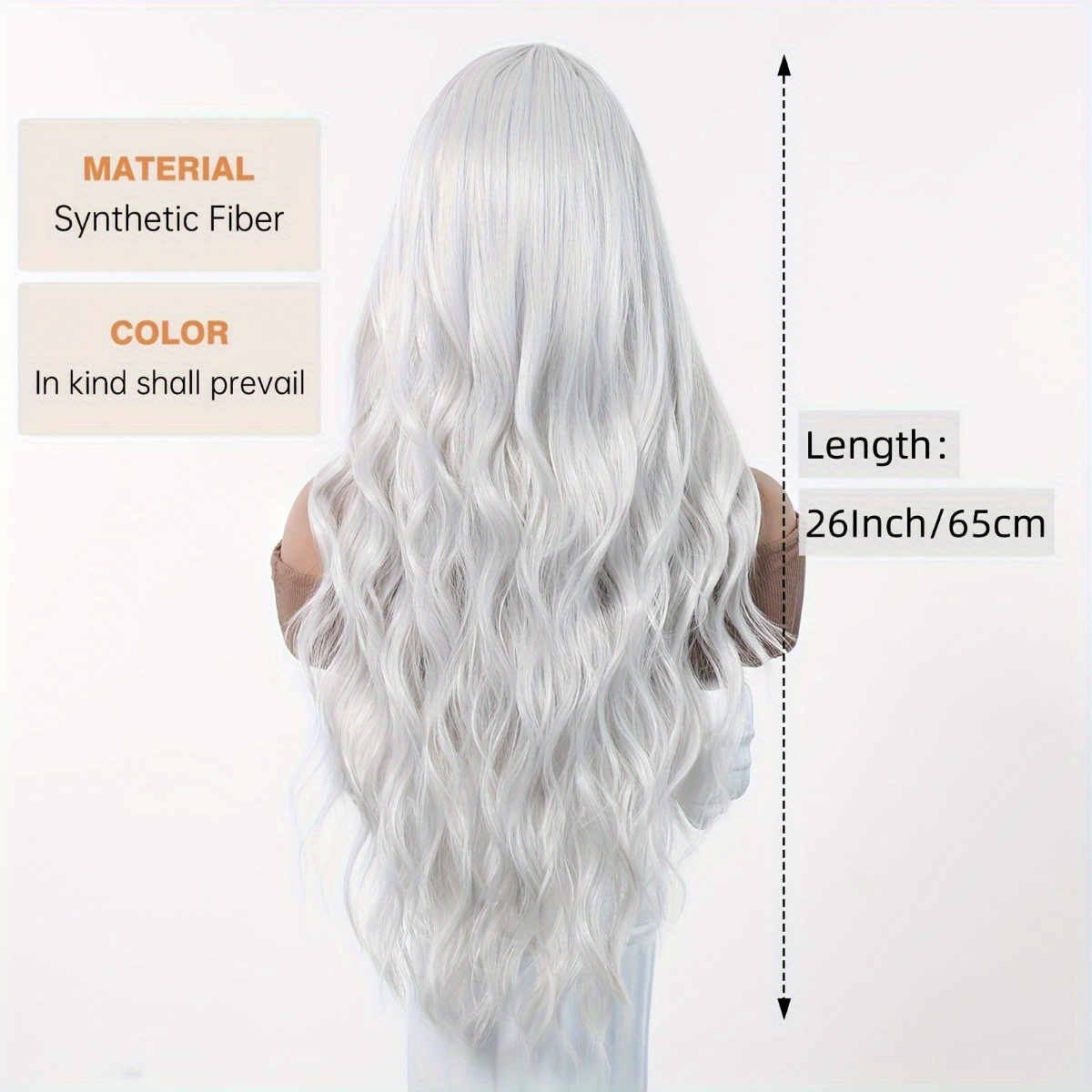 안신 브랜드 합성 섬유 가발: 은백색 자연스러운 큰 웨 - Hair Care Long Hair 리뷰 및 가격