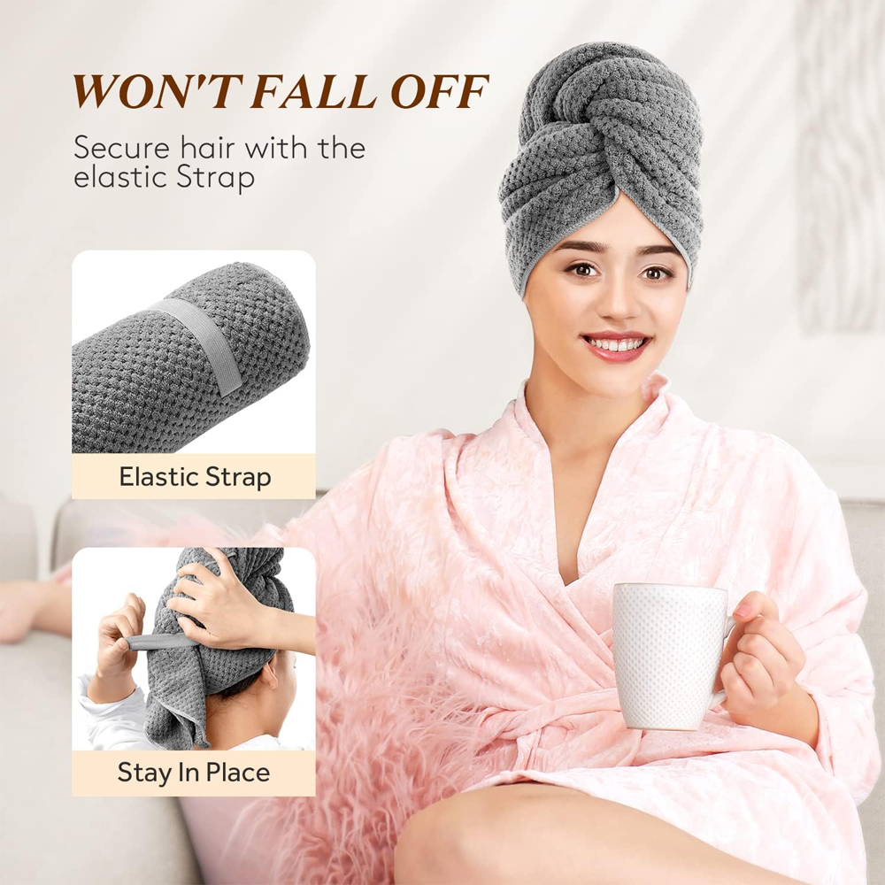 마이크로파이버 헤어 타월 특대형 랩 퀵 드라이 헤어 타 - Hair Turban Towel 리뷰 및 가격