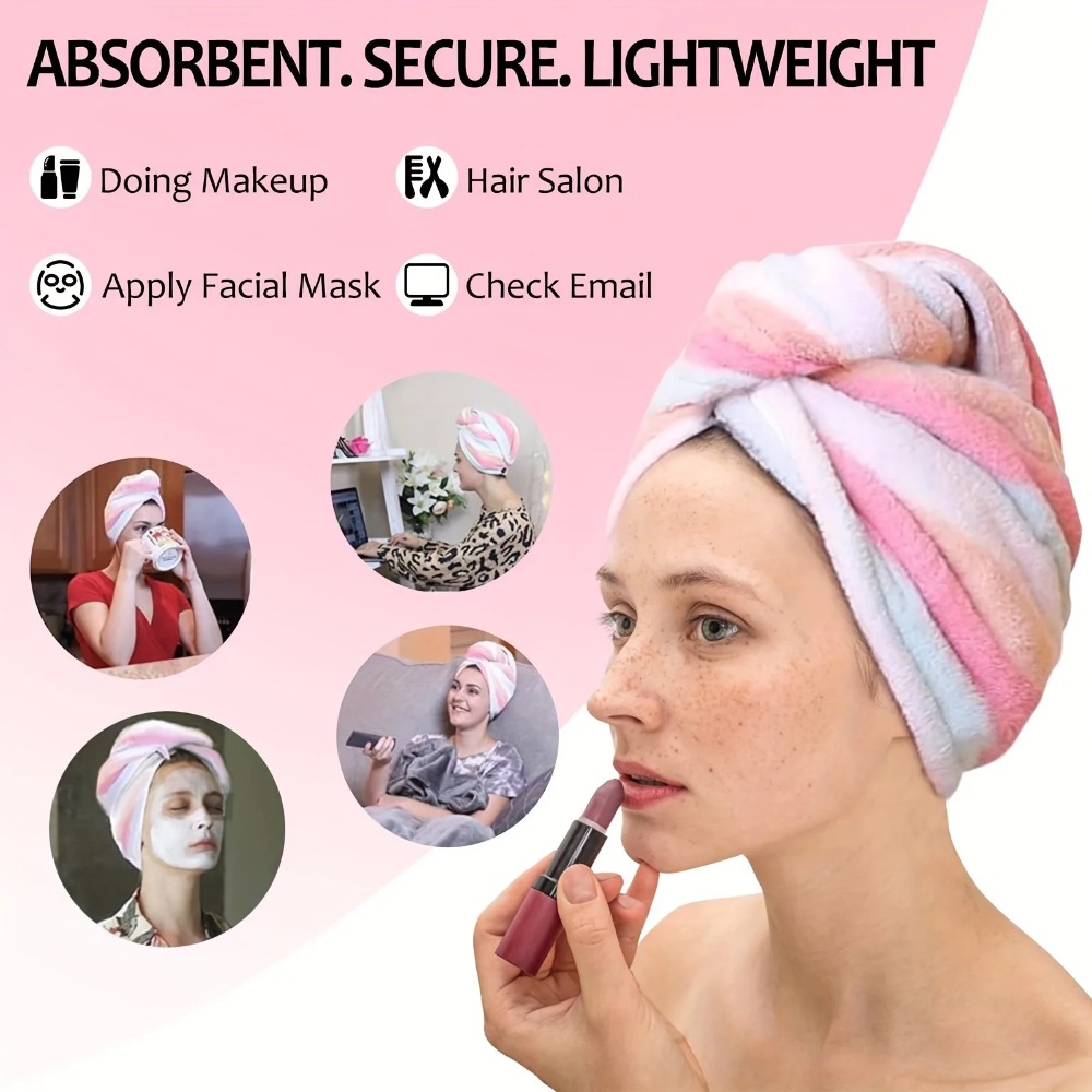 여성을위한 울트라 흡수성 빠른 건조 헤어 타월 캡 다채 - Hair Turban Towel 리뷰 및 가격