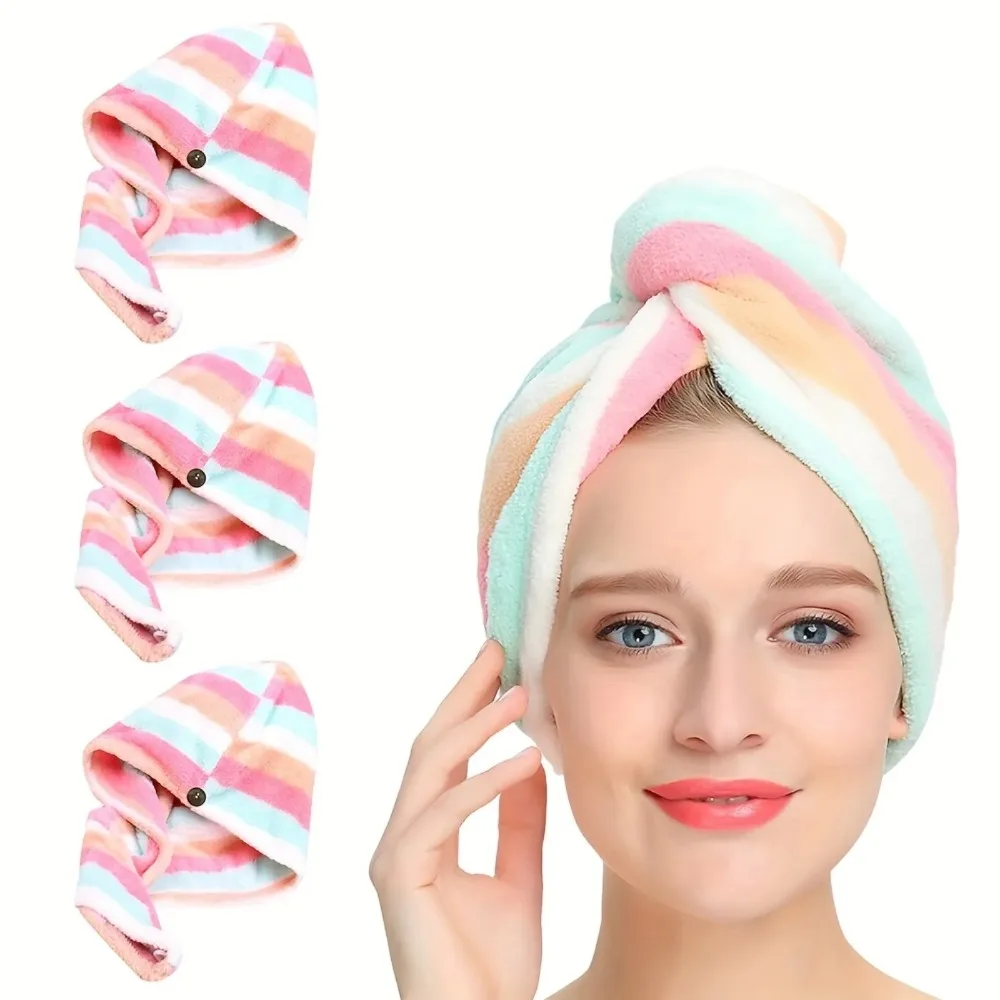 여성을위한 울트라 흡수성 빠른 건조 헤어 타월 캡 다채 - Hair Turban Towel 리뷰 및 가격