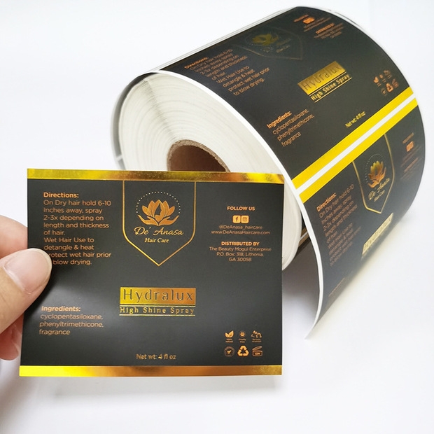 맞춤형 방수 블랙 및 골드 호일 헤어 샴푸 스티커, 골 - Hair Care Logo 리뷰 및 가격