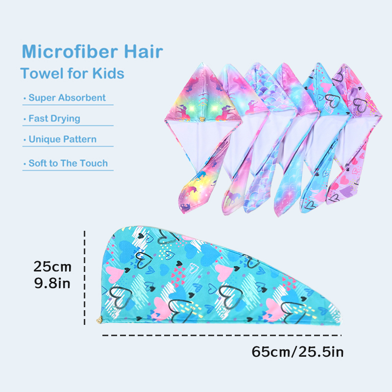 고흡수성 프린트 헤어 타월 랩 세트 (2개입) 마이크로 - Hair Turban Towel 리뷰 및 가격