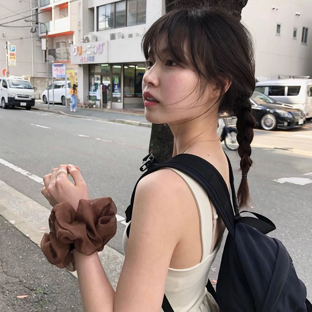 1개 한국 스타일 커피색 메쉬 스크런치 사각형 리본 머 - Hair Net Invisible 리뷰 및 가격