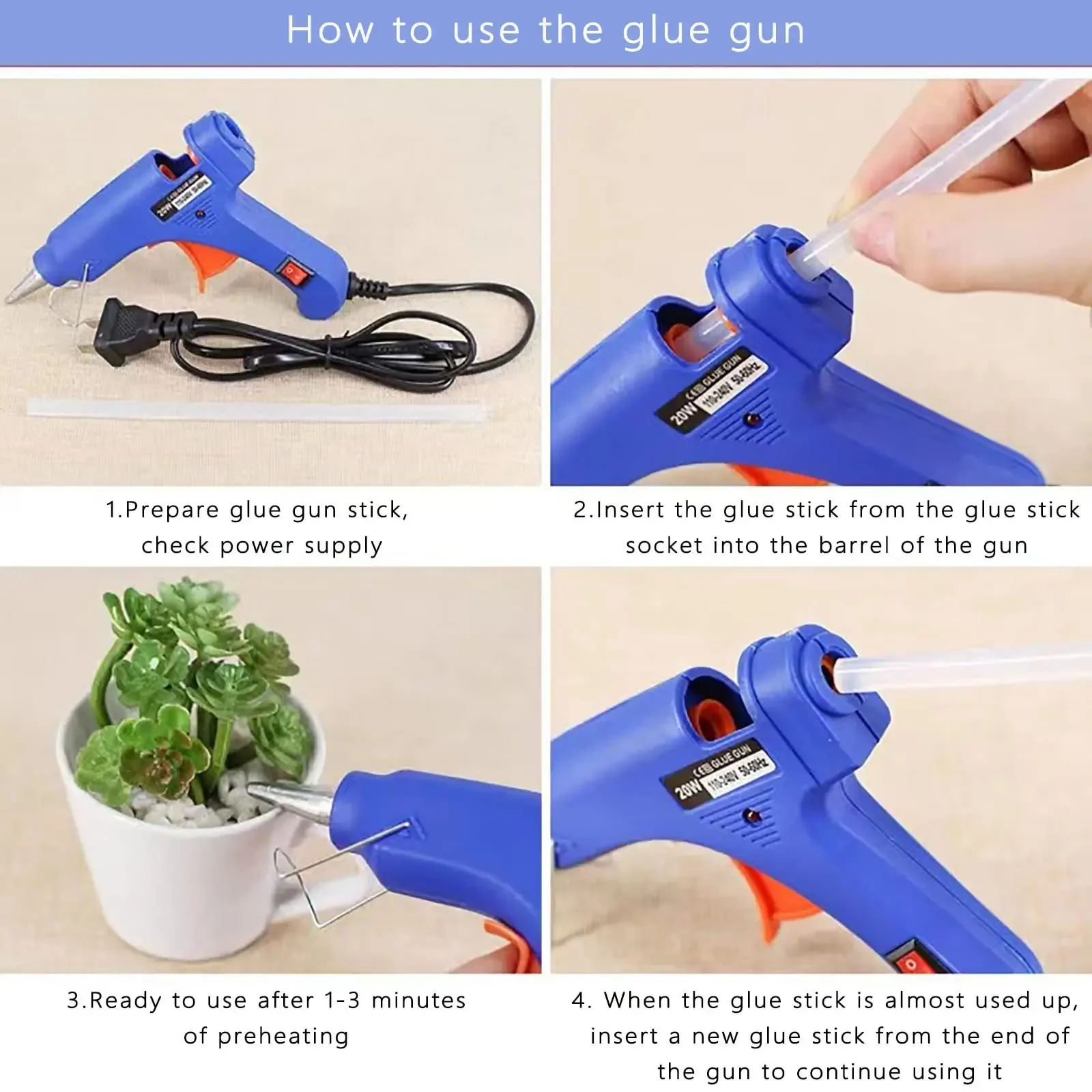 Thermal Glue Gun Rechargeable  - Glue Gun Hair 리뷰 및 가격