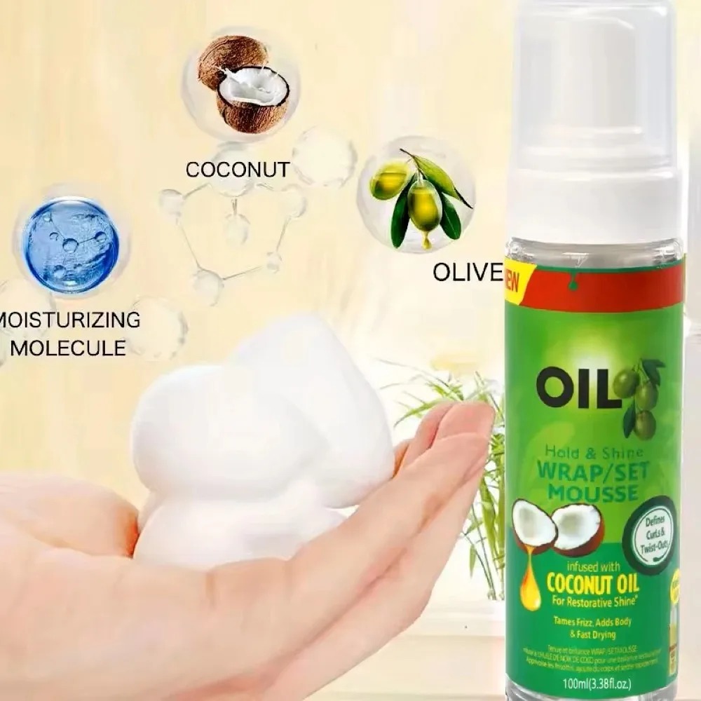 100ml 올리브 오일 여성용 곱슬머리용 무스 강력한  - Hair Care China 리뷰 및 가격