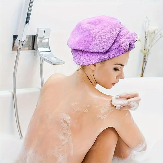 여성용 2피스 광택 마이크로파이버 헤어 타월 캡, 초흡 - Hair Turban Towel 리뷰 및 가격